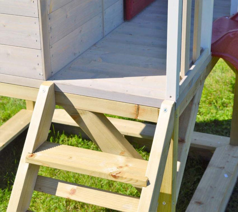 Holz Spielhaus Stelzenhaus Frosch inkl. Sandkasten und Rutsche - werkzeugprofi24.at