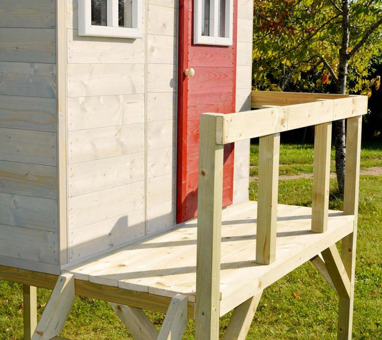 Holz Spielhaus Stelzenhaus Zebra inkl. Schaukel rot - werkzeugprofi24.at