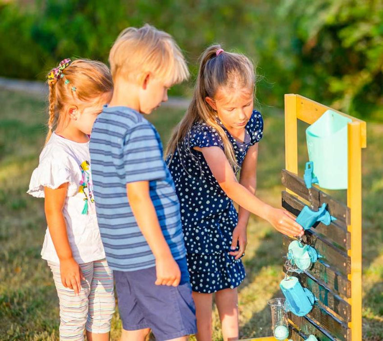 Holz Wasserspielwand Garten Wasserspiel Splash natur - werkzeugprofi24.at