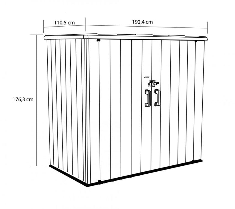 Kunststoff Geräteschrank Aufbewahrung grau 111x192x176 cm - werkzeugprofi24.at