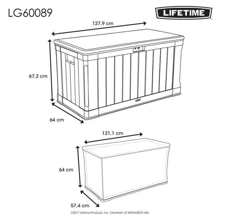 Kunststoff Kissen Aufbewahrungsbox 440 Liter braun 64x128x67 cm - werkzeugprofi24.at