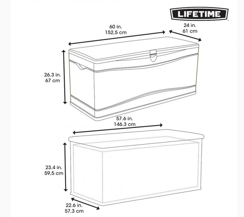 Kunststoff Kissen Aufbewahrungsbox 495 Liter grau 61x153x68 cm - werkzeugprofi24.at