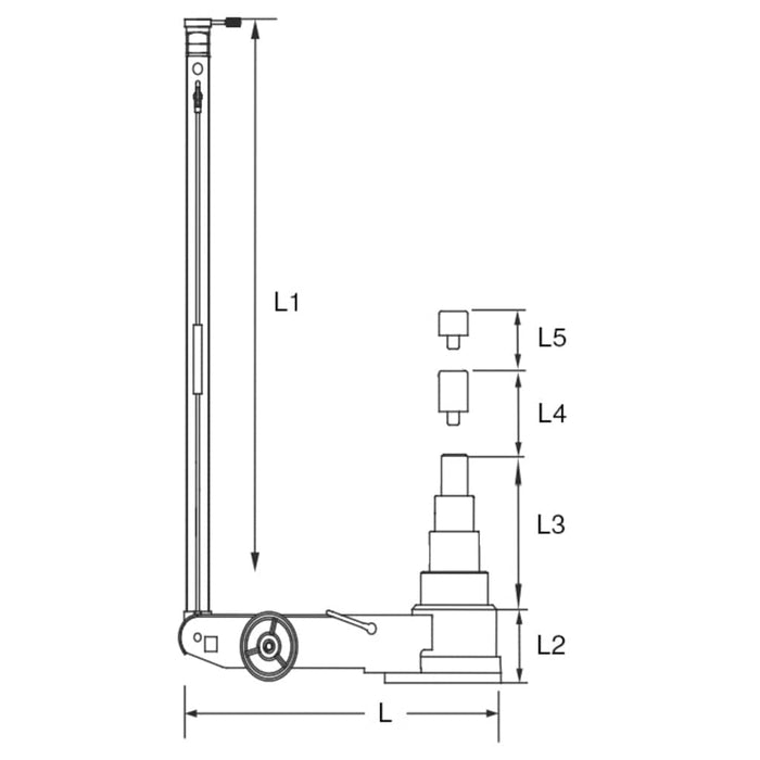 Lufthydraulischer Wagenheber 40 t / 20 t, 600 mm - werkzeugprofi24.at