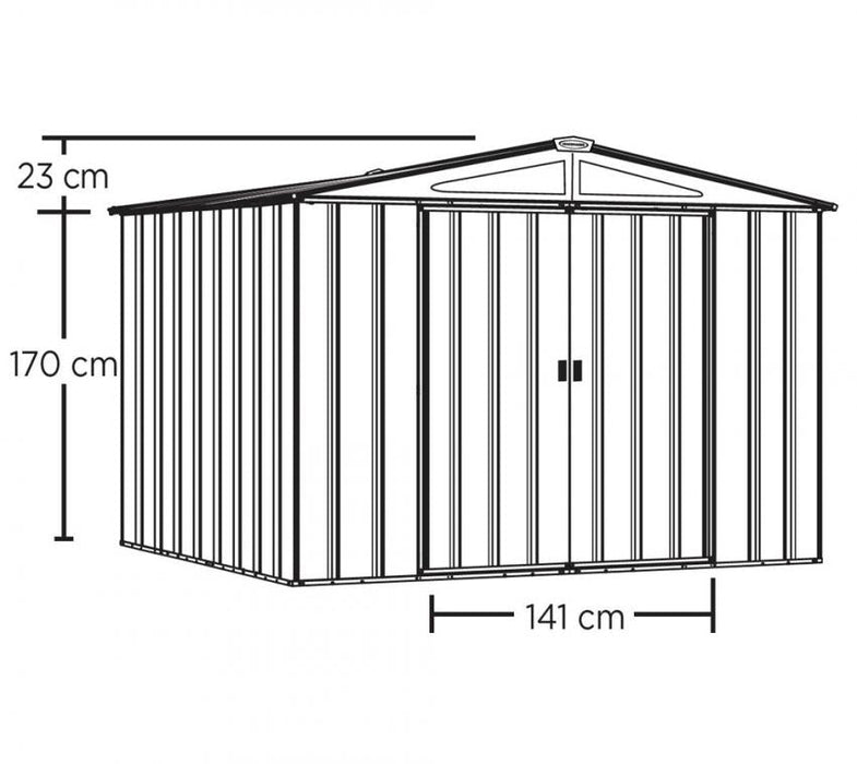 Metall Gerätehaus 10x10 grau 297x313x198 cm - werkzeugprofi24.at