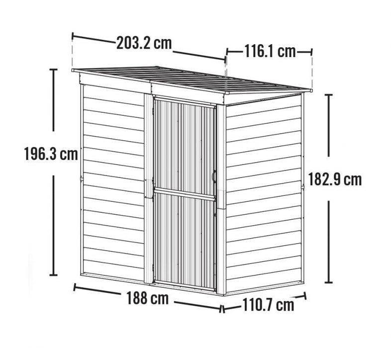 Metall Gerätehaus 6x4 grau 203x116x206 cm - werkzeugprofi24.at