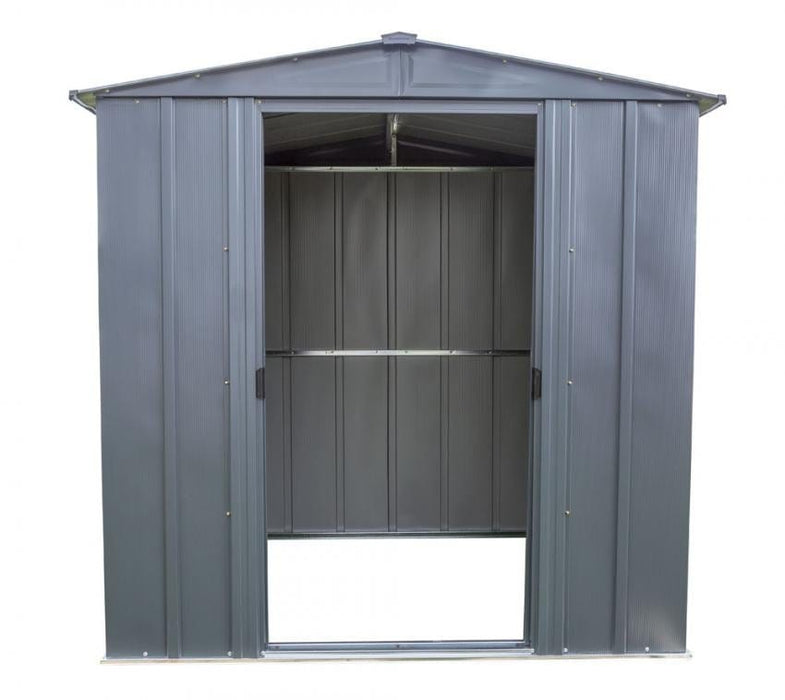 Metall Gerätehaus 6x5 grau 194x151x190 cm - werkzeugprofi24.at