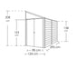 Metall Gerätehaus Anlehnhaus 4x10 grau 295x124x208 cm - werkzeugprofi24.at