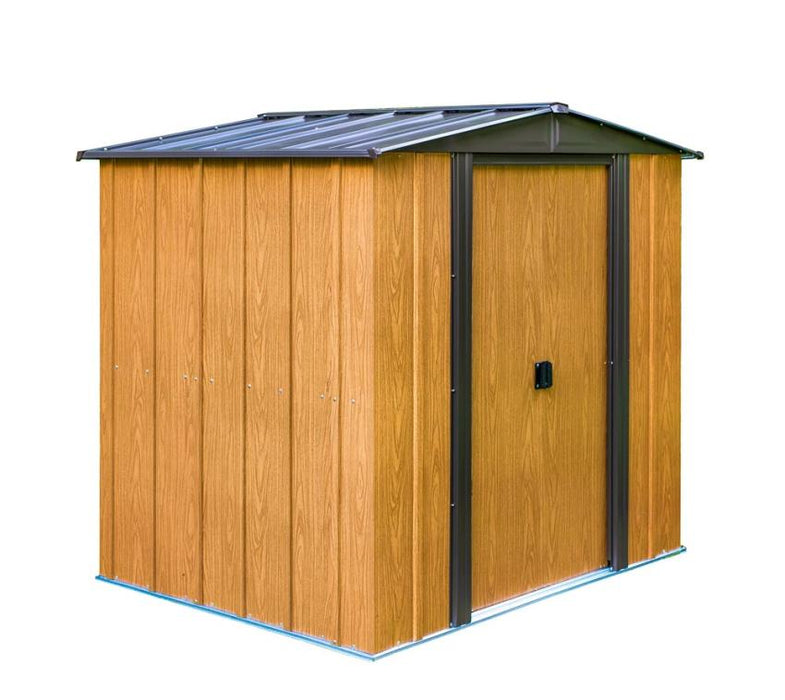 Metall Gerätehaus Woodlake 6x5 holzoptik 194x151x177 cm - werkzeugprofi24.at