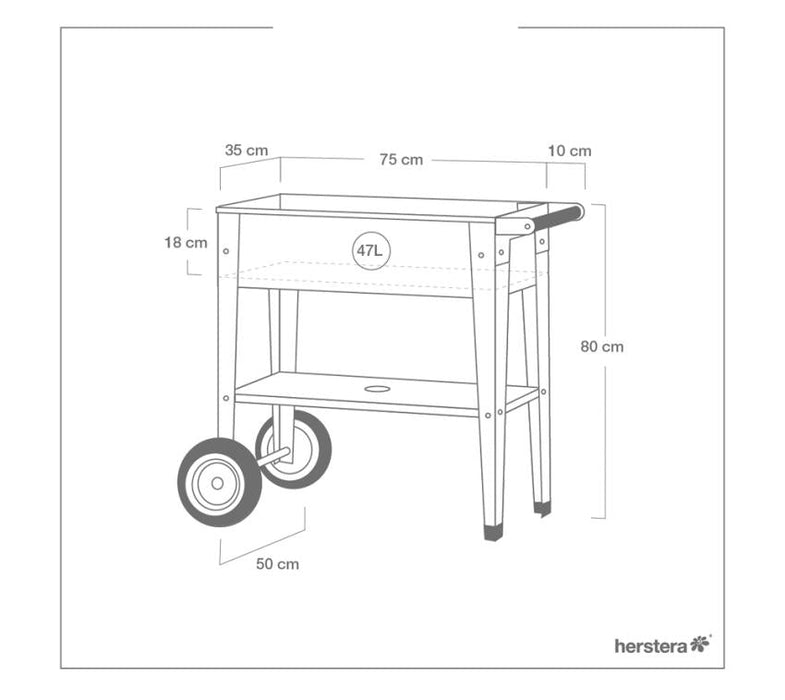 Metall Hochbeet Barcelona | Rost | 85x35x80 cm - werkzeugprofi24.at