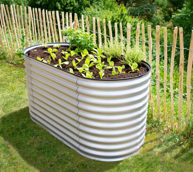 Metall Hochbeet Grow Faster | Silber | 160x80x82 cm - werkzeugprofi24.at