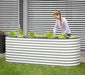 Metall Hochbeet Grow Faster | Silber | 240x80x82 cm - werkzeugprofi24.at