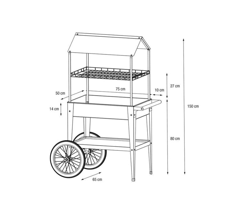 Metall Hochbeet mit Dach Expert | Rost | 85x50x150 cm - werkzeugprofi24.at