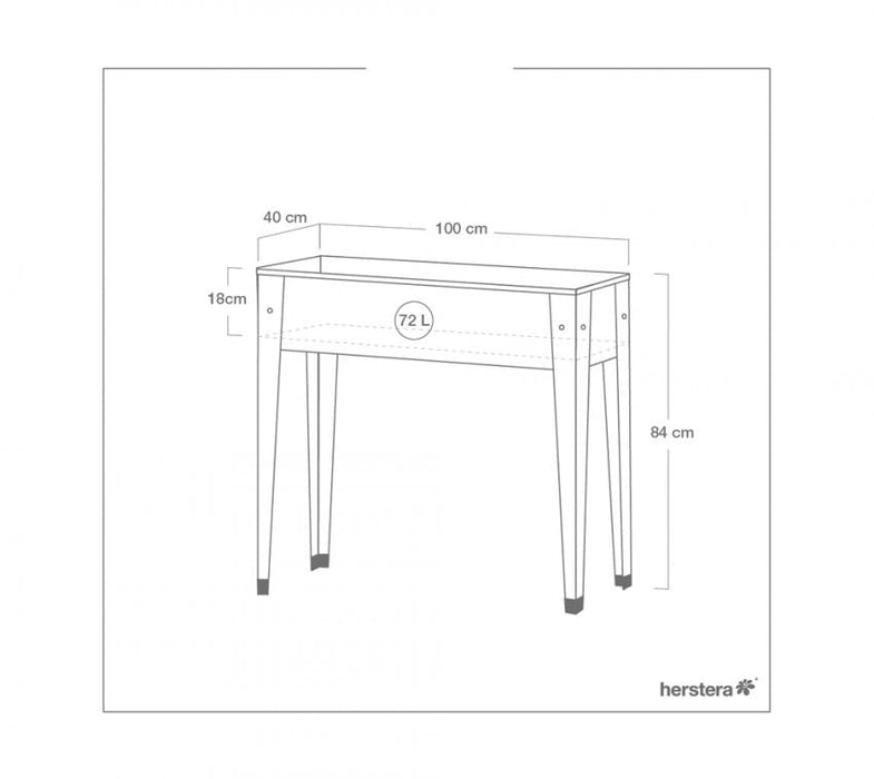 Metall Hochbeet Urban | Anthrazit | 100x40x84 cm - werkzeugprofi24.at