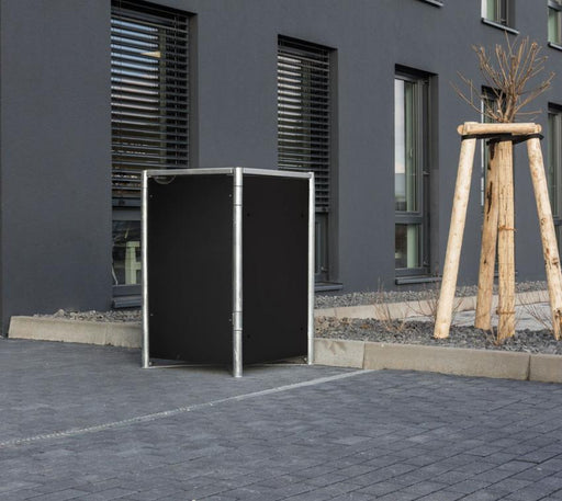 Metall Mülltonnenbox für 1 Mülltonne 140 Liter schwarz 63x60x115 cm - werkzeugprofi24.at