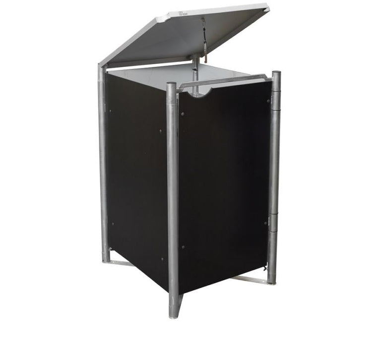 Metall Mülltonnenbox für 1 Mülltonne 140 Liter schwarz 63x60x115 cm - werkzeugprofi24.at