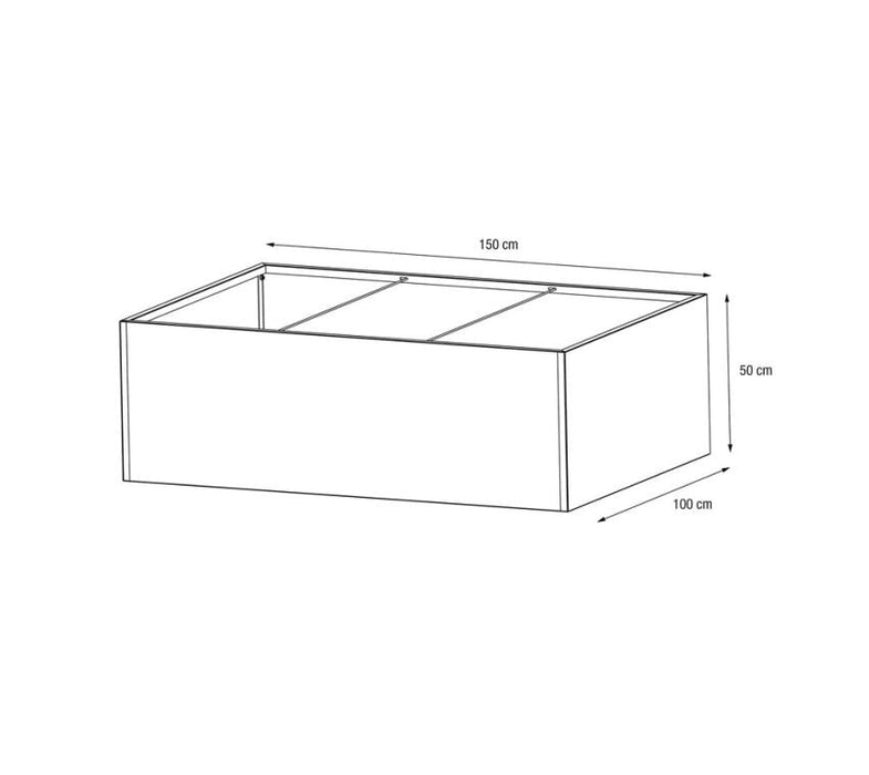 Metall Pflanzkübel Cube | Anthrazit | 150x100x50 cm - werkzeugprofi24.at