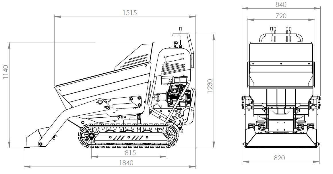 PowerPac Raupen-Dumper Typ RD620 Benzin Honda - werkzeugprofi24.at