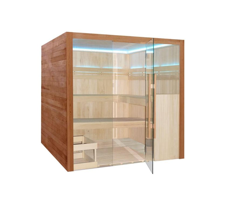 Sauna Royal Deluxe braun 201x208x206 cm - werkzeugprofi24.at