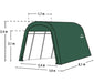 Stahl Folien Zeltgarage Gerätehaus 18,3m² grün 610x300x240 cm - werkzeugprofi24.at