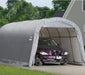 Stahl Folien Zeltgarage Gerätehaus 22,57m² grau 610x370x240 cm - werkzeugprofi24.at