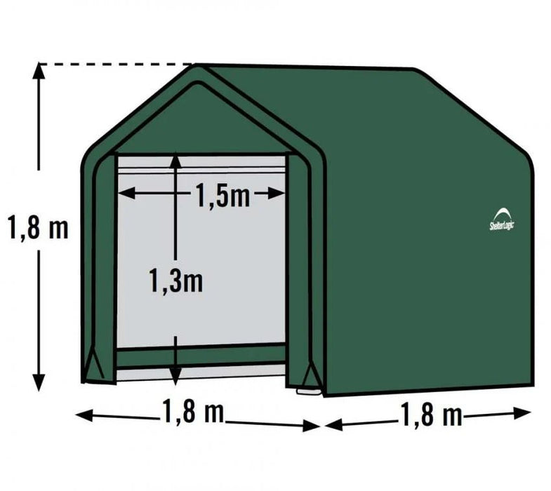 Stahl Folien Zeltgarage Gerätehaus 3,24m² grün 180x180x180 cm - werkzeugprofi24.at