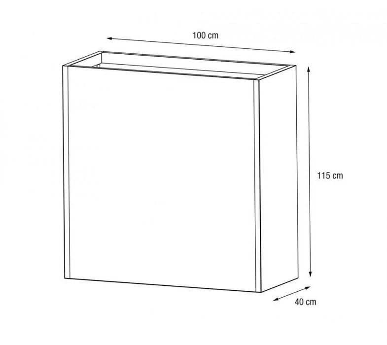 Stahl Hochbeet Pflanzkübel Cube anthrazit 100x40x115 cm - werkzeugprofi24.at