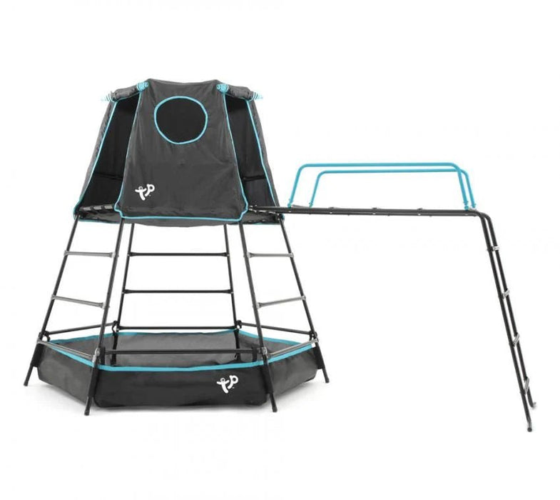 Stahl Klettergerüst Spielturm Explorer schwarz 306x208x201 cm - werkzeugprofi24.at