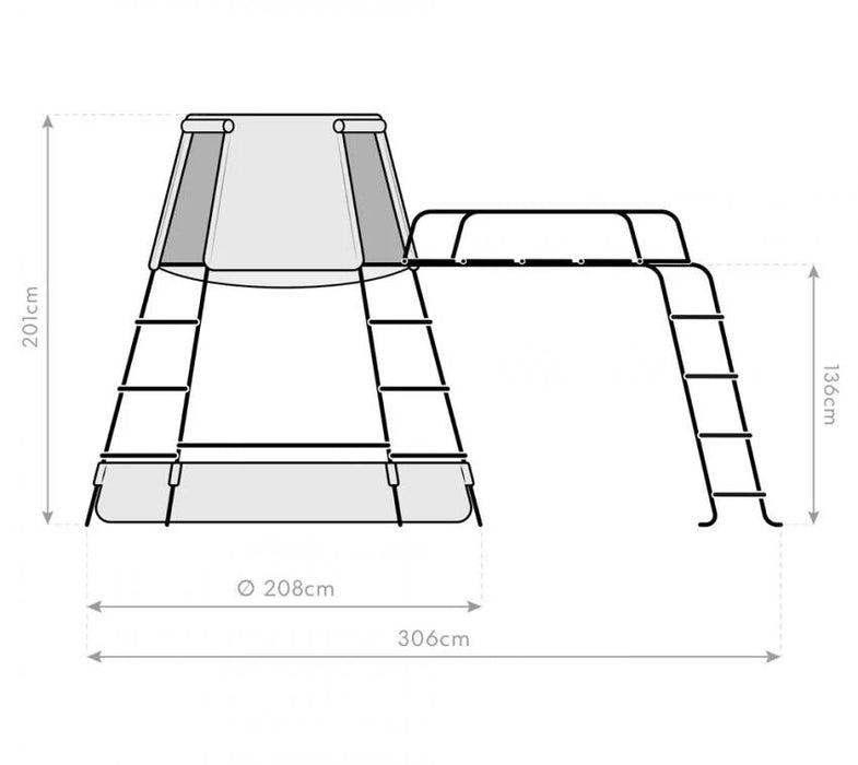 Stahl Klettergerüst Spielturm Explorer schwarz 306x208x201 cm - werkzeugprofi24.at