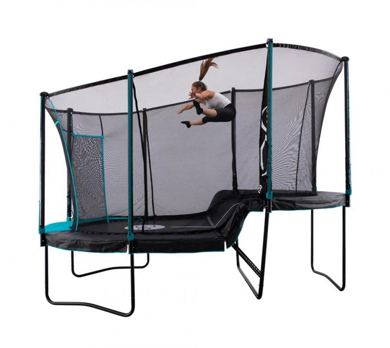 Stahl Trampolin Infinity inkl. Sicherheitsnetz schwarz 447x292x320 cm Basic - werkzeugprofi24.at