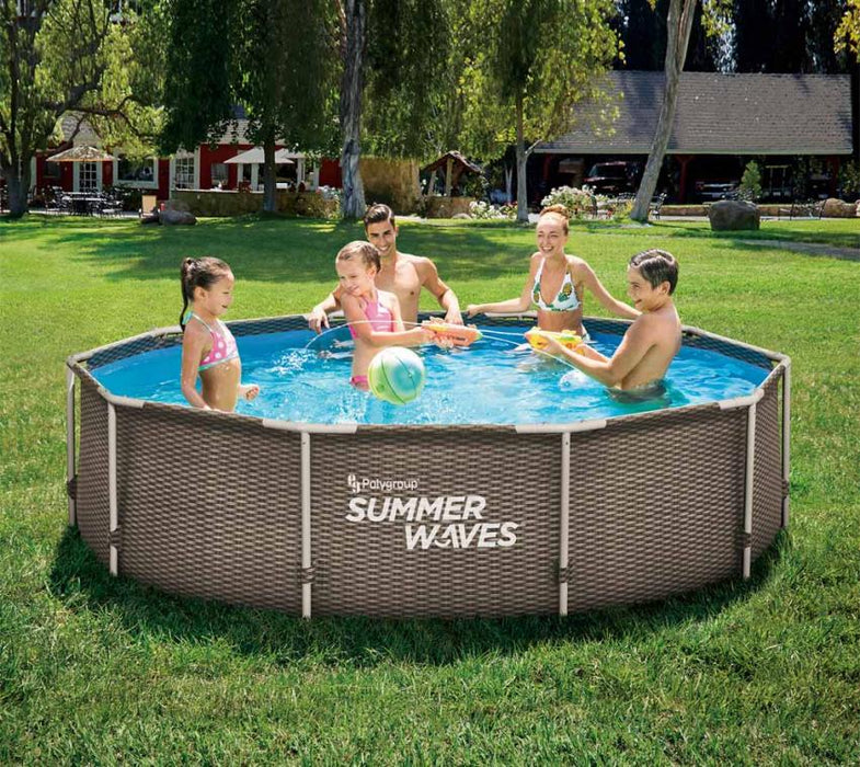 Stahlrahmen Aufstellpool Active Frame braun rund Ø 305x76 cm - werkzeugprofi24.at