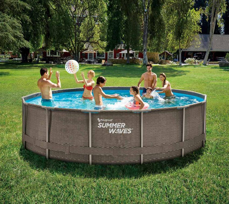 Stahlrahmen Aufstellpool Active Frame braun rund Ø 457x107 cm - werkzeugprofi24.at