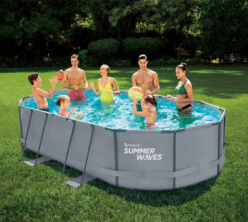 Stahlrahmen Aufstellpool Active Frame grau oval 488x305x107 cm - werkzeugprofi24.at