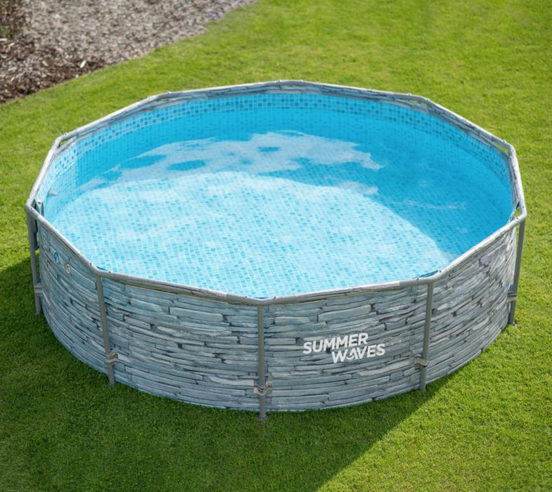 Stahlrahmen Aufstellpool Active Frame grau rund Ø 305x76 cm - werkzeugprofi24.at