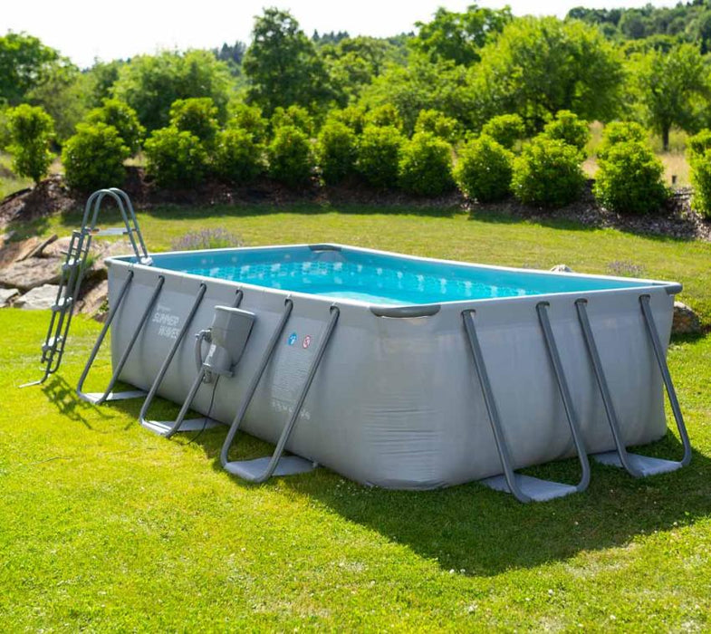 Stahlrahmen Aufstellpool Elite Frame grau eckig 400x200x100 cm - werkzeugprofi24.at