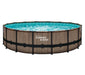 Stahlrahmen Aufstellpool Elite Frame Teakoptik braun rund Ø 549x132 cm - werkzeugprofi24.at