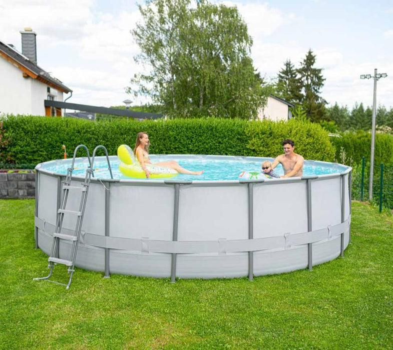 Stahlrahmen Aufstellpool grau Elite Frame rund Ø 549x132 cm - werkzeugprofi24.at