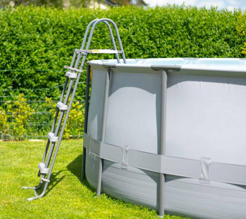 Stahlrahmen Aufstellpool grau Elite Frame rund Ø 549x132 cm - werkzeugprofi24.at