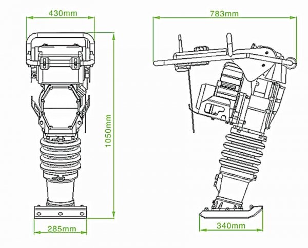 STAMPFER TCB-64 MIT HONDA-MOTOR GXR120, 12.000 KG ZENTRIFUGALKRAFT, STAMPFFUSSBREITE 285 MM - werkzeugprofi24.at